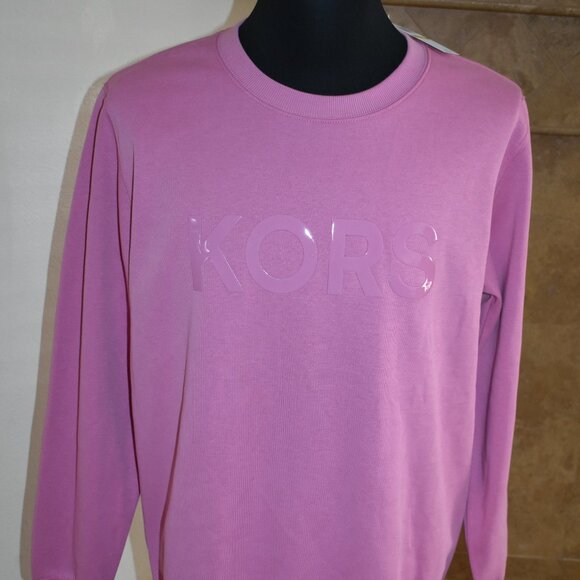 Michael Kors Men's KORS Wet 3D Logo Crewneck Sweatshirt CORAL M OVERSIZE / LARGE - Picture 2 of 12